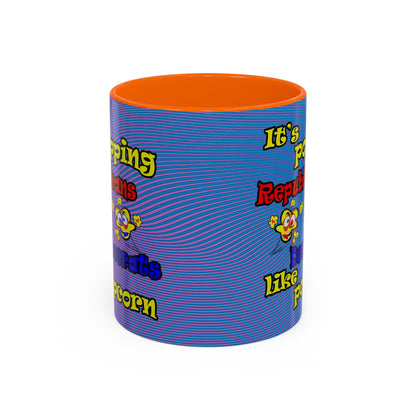 popping like popcorn - Accent Mug (light blue-purple wave)