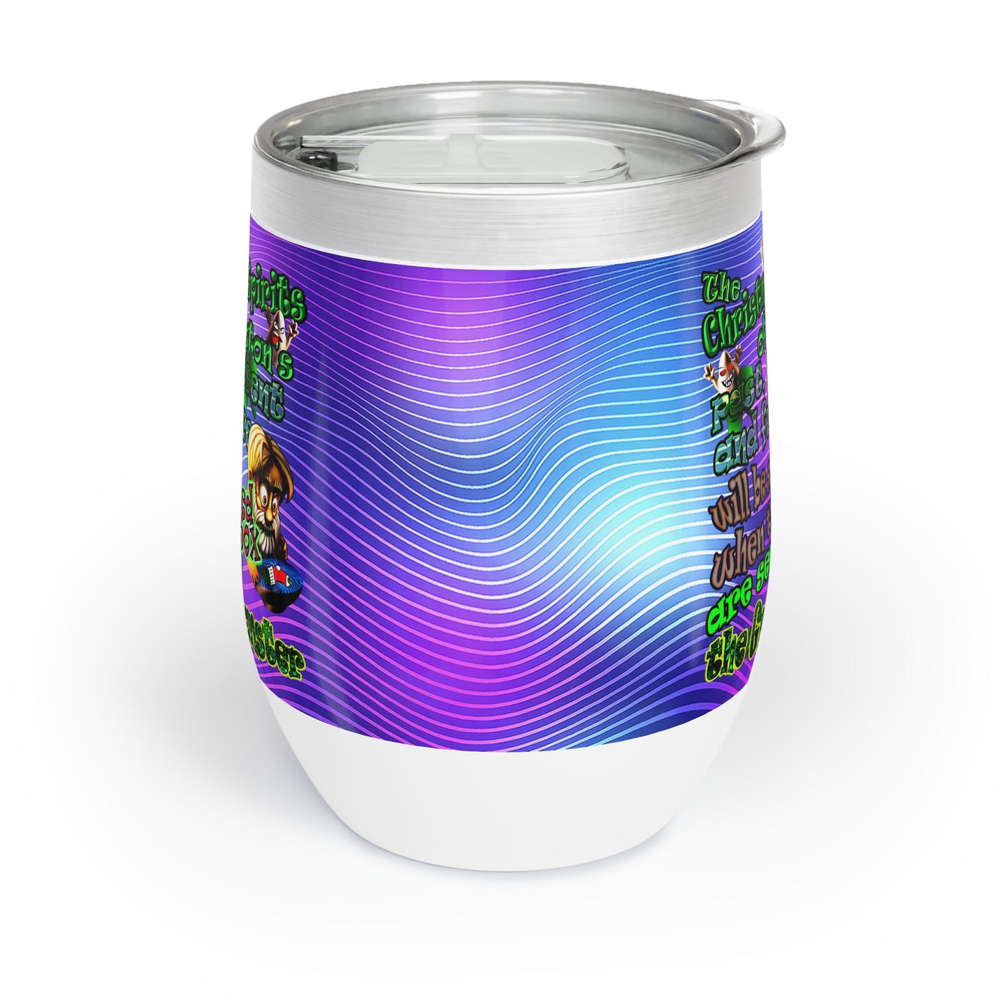 christmas spirits of boston - Chill Wine Tumbler (purple wave)