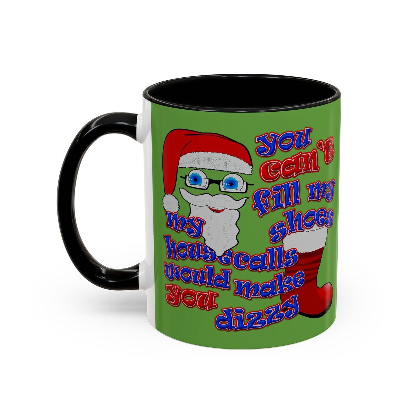 santa's shoes - Accent Mug (green)