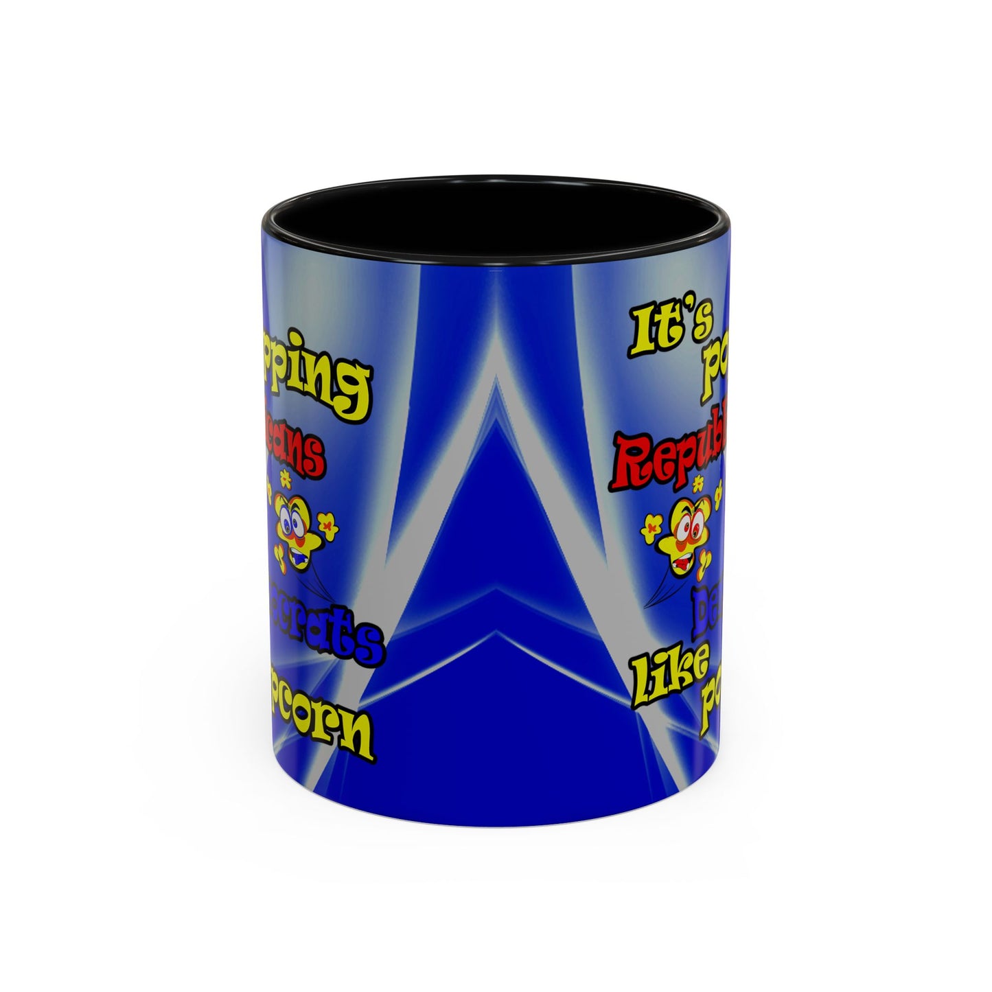 popping like popcorn - Accent Mug (blue-white wave)