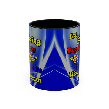 popping like popcorn - Accent Mug (blue-white wave)