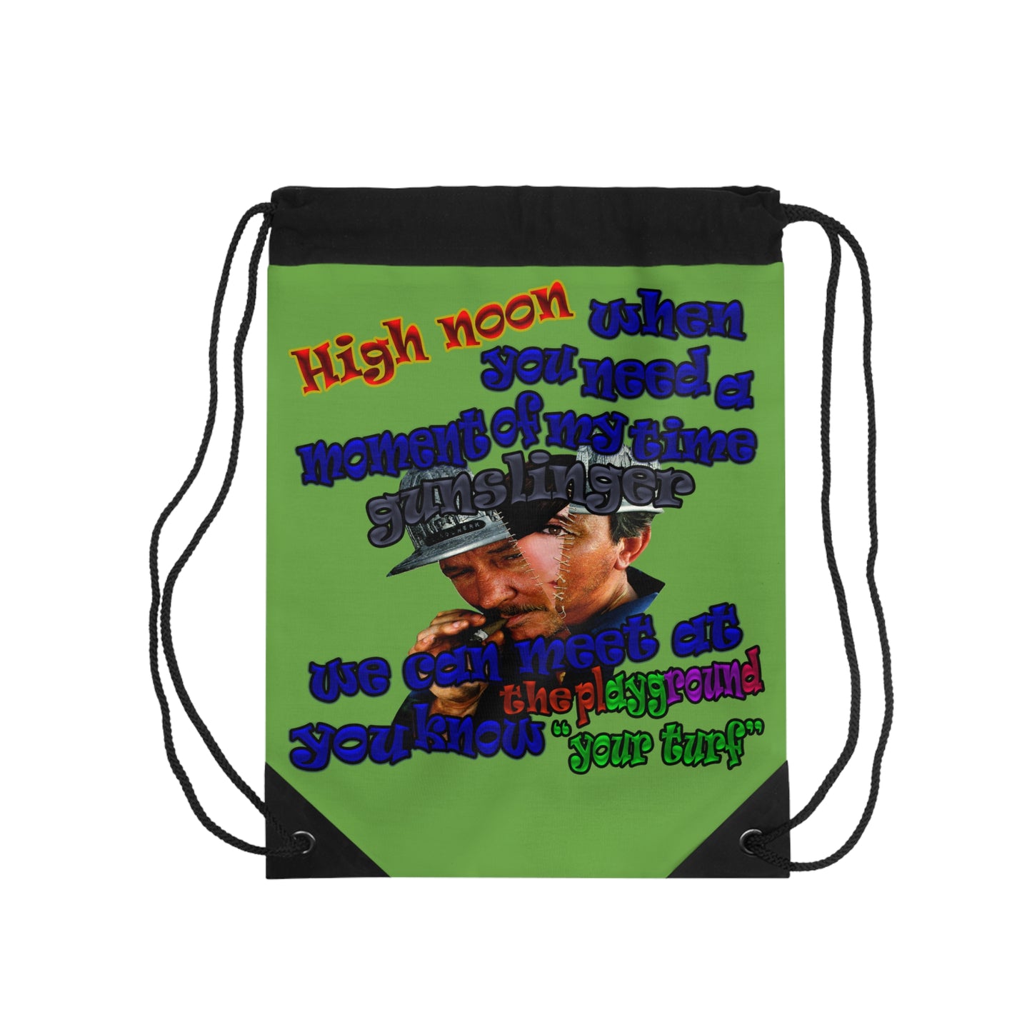 high noon - Drawstring Bag (green)