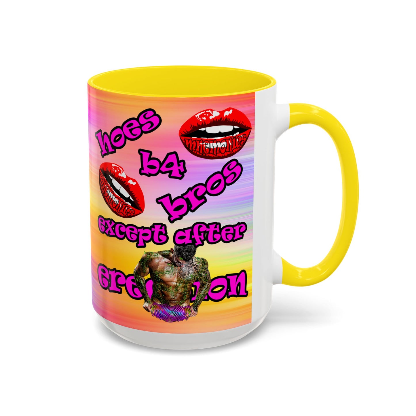hoes b4 bros - Accent Mug (color blur)