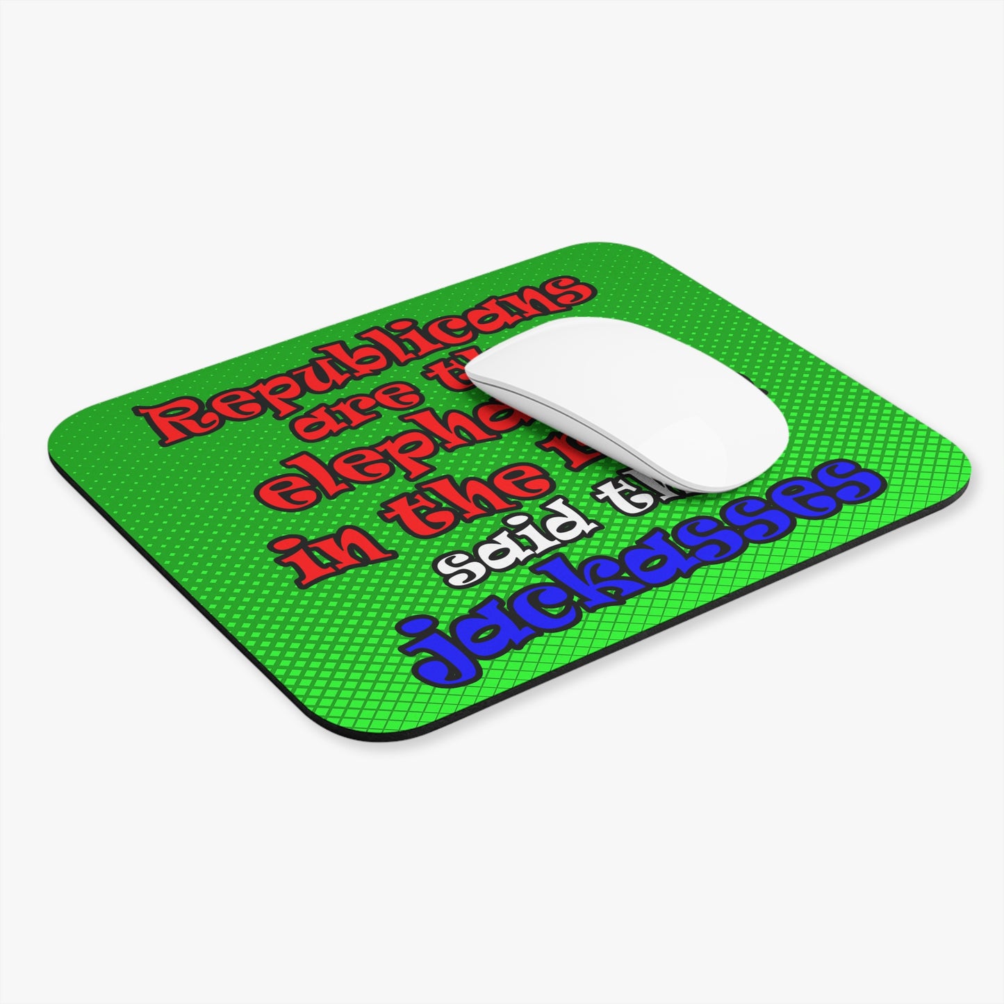 donkeys and elephants - Mouse Pad (Rectangle) (logo green)