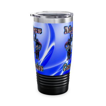 em cee squared - Ringneck Tumbler, 20oz (blue-white wave)