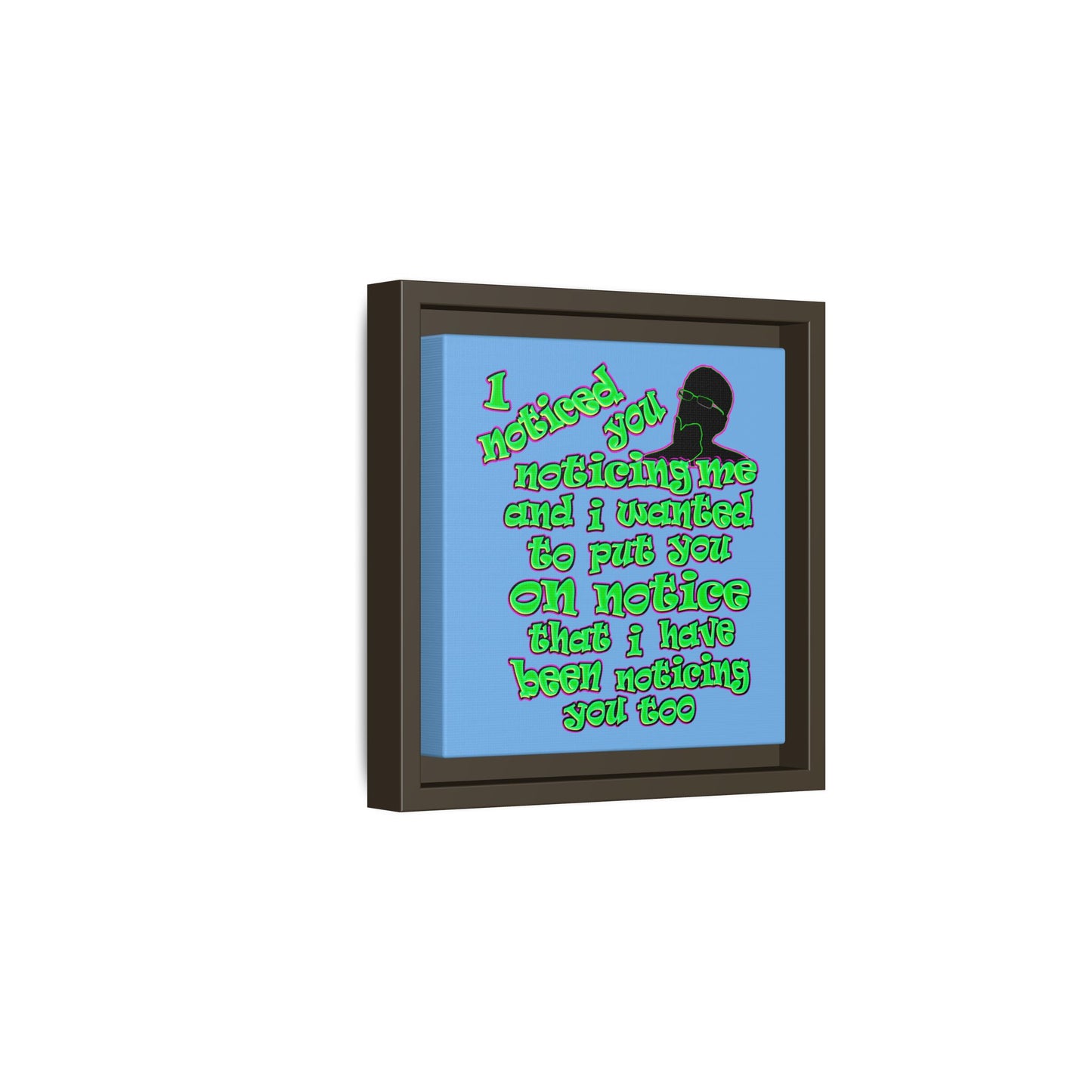 noticed you noticing - framed canvas art (light blue)