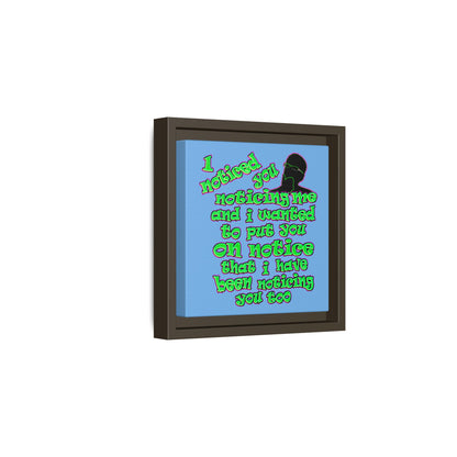 noticed you noticing - framed canvas art (light blue)
