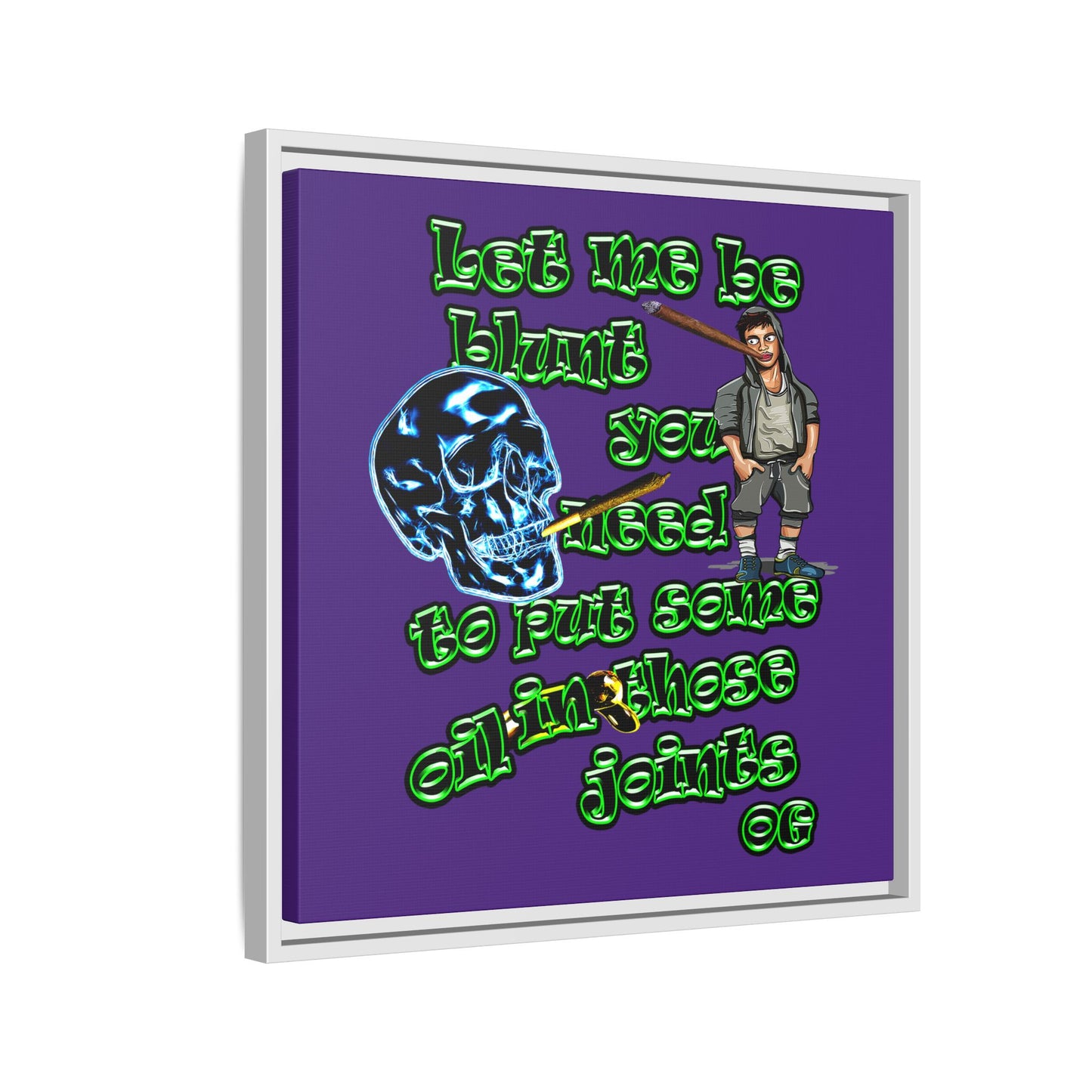 og - framed canvas art (purple)