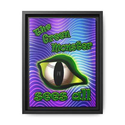 green monster - framed canvas art (purple wave)