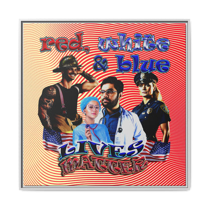 rw&b lives matter - framed canvas art (yellow-orange wave)