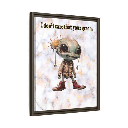 I don't care that your green - framed canvas art (white marble)
