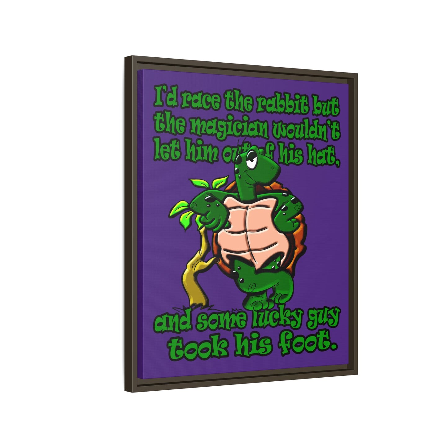 turtle race - framed canvas art (purple)