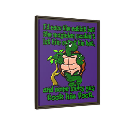 turtle race - framed canvas art (purple)