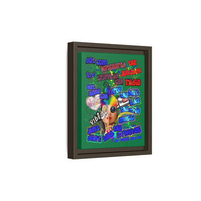 drop the beat - framed canvas art (dark green)