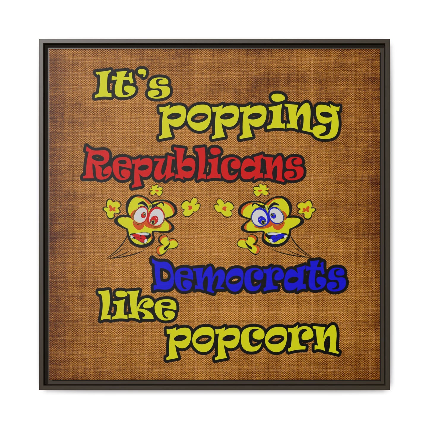 popping like popcorn - framed canvas art (brown papyrus)