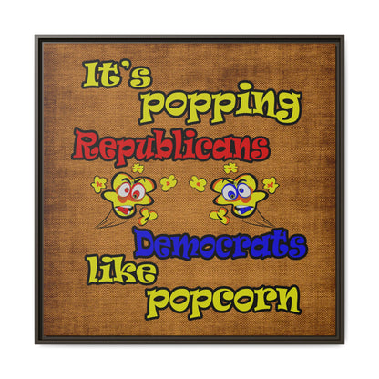 popping like popcorn - framed canvas art (brown papyrus)