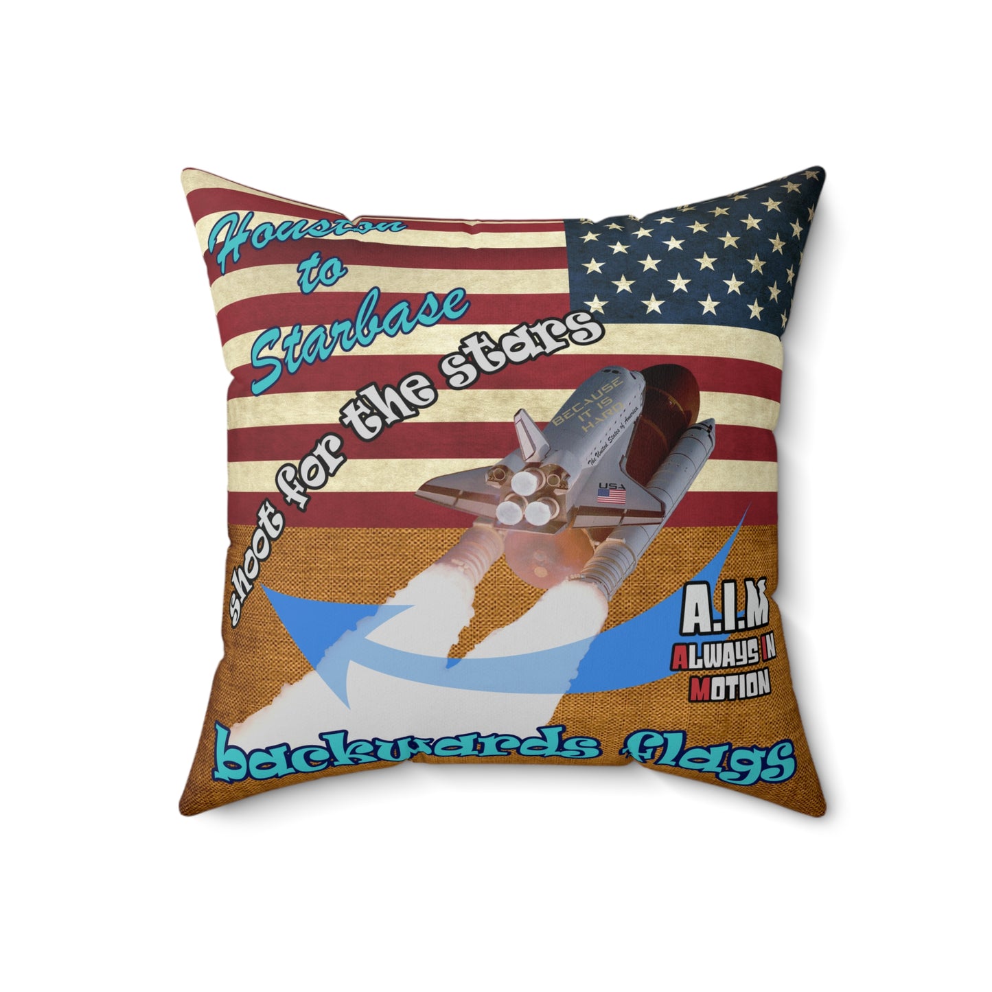 shoot for the stars - Spun Polyester Square Pillow - (dichromatic brown papyrus)