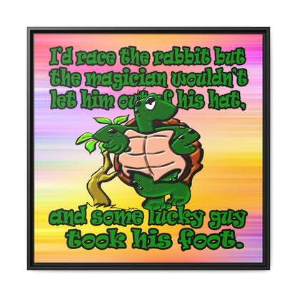 turtle race - framed canvas art (color blur)