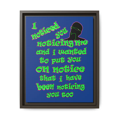 noticed you noticing - framed canvas art (dark blue)