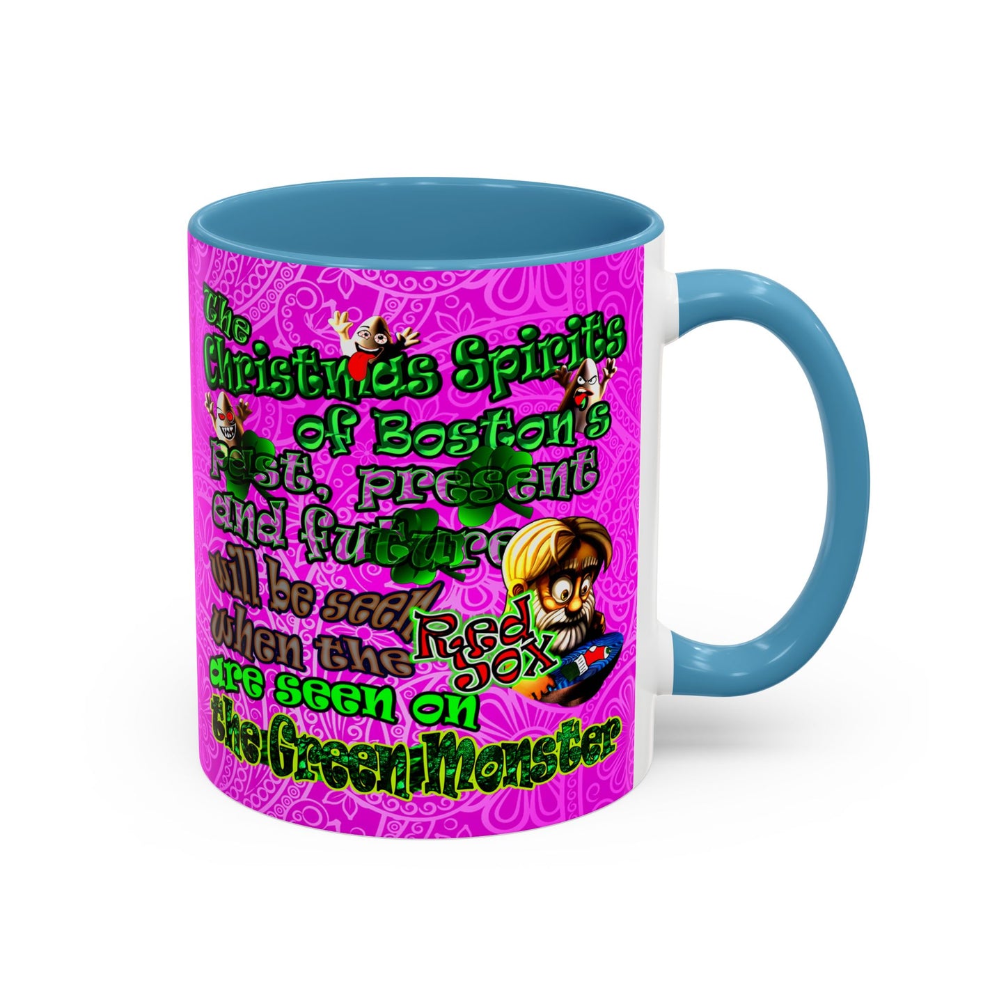 christmas spirits of boston - Accent Mug (pink swirl)