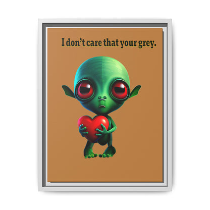 I don't care that your grey - framed canvas art (light brown)