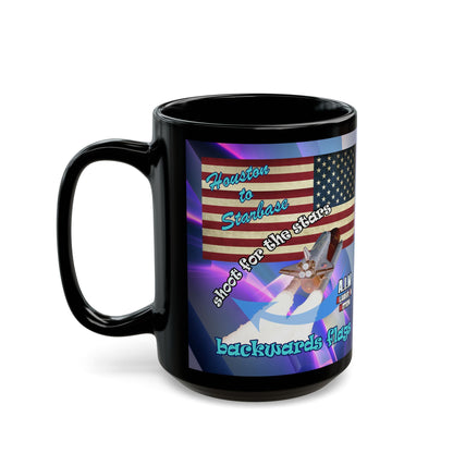 shoot for the stars - Black Mug (grey-pink wave)