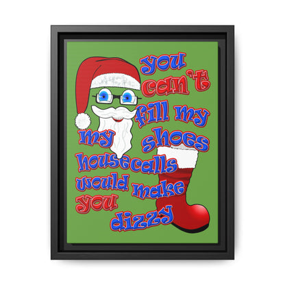 santa's shoes - framed canvas art (green)