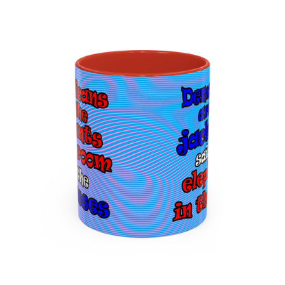 donkeys and elephants - Accent Mug (light blue-purple wave)