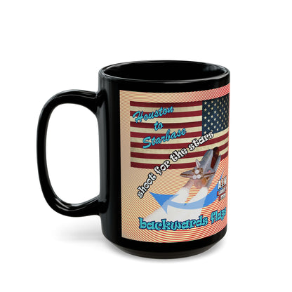 shoot for the stars - Black Mug (yellow-orange wave)