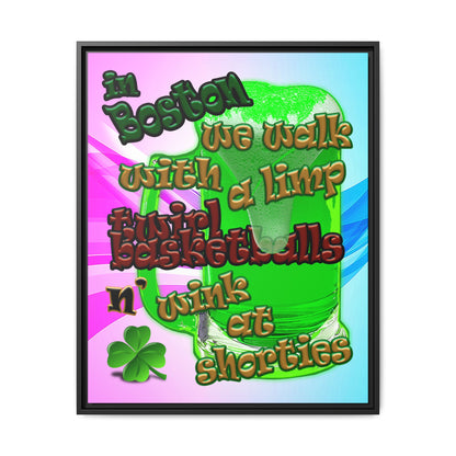 celtics logo - framed canvas art (light blue-pink wave)