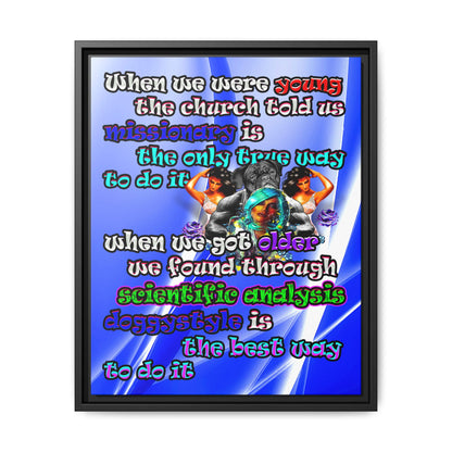 doggystyle - framed canvas art (blue-white wave)