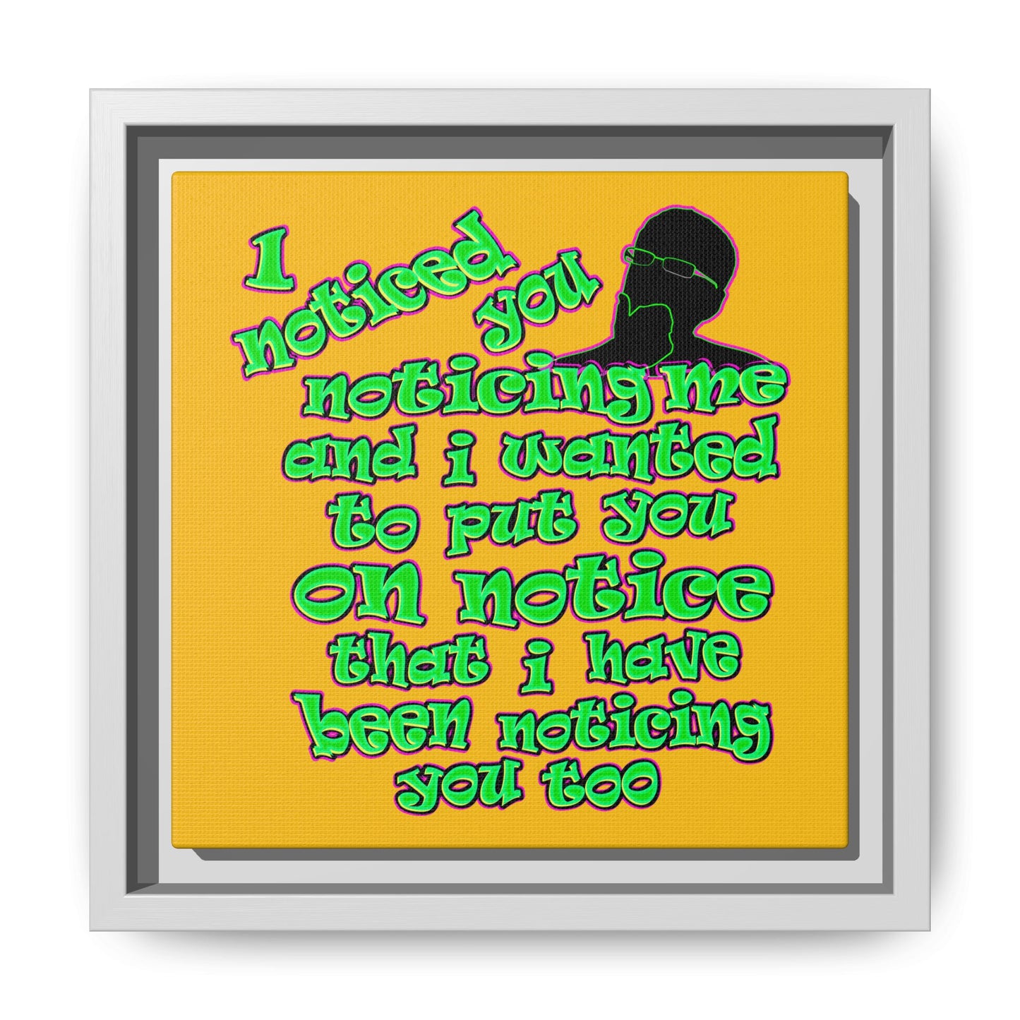 noticed you noticing - framed canvas art (yellow)