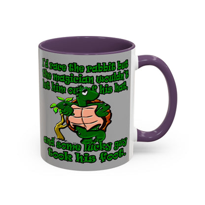 turtle race - Accent Mug (light grey)