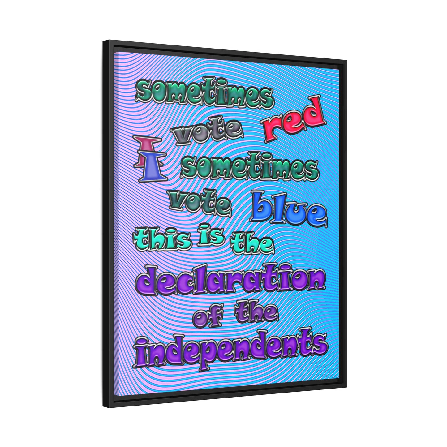 declaration of the independents - framed canvas art (light blue-purple wave)