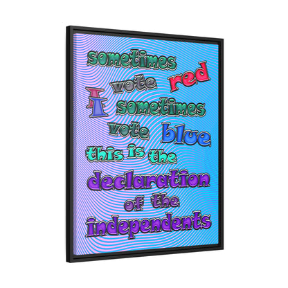 declaration of the independents - framed canvas art (light blue-purple wave)