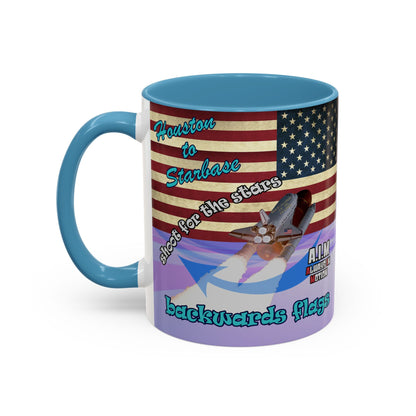 shoot for the stars - Accent Mug (light blue-pink wave)