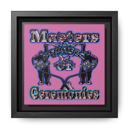 em cee squared - framed canvas art (light pink)