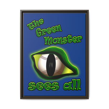 green monster - framed canvas art (dark blue)