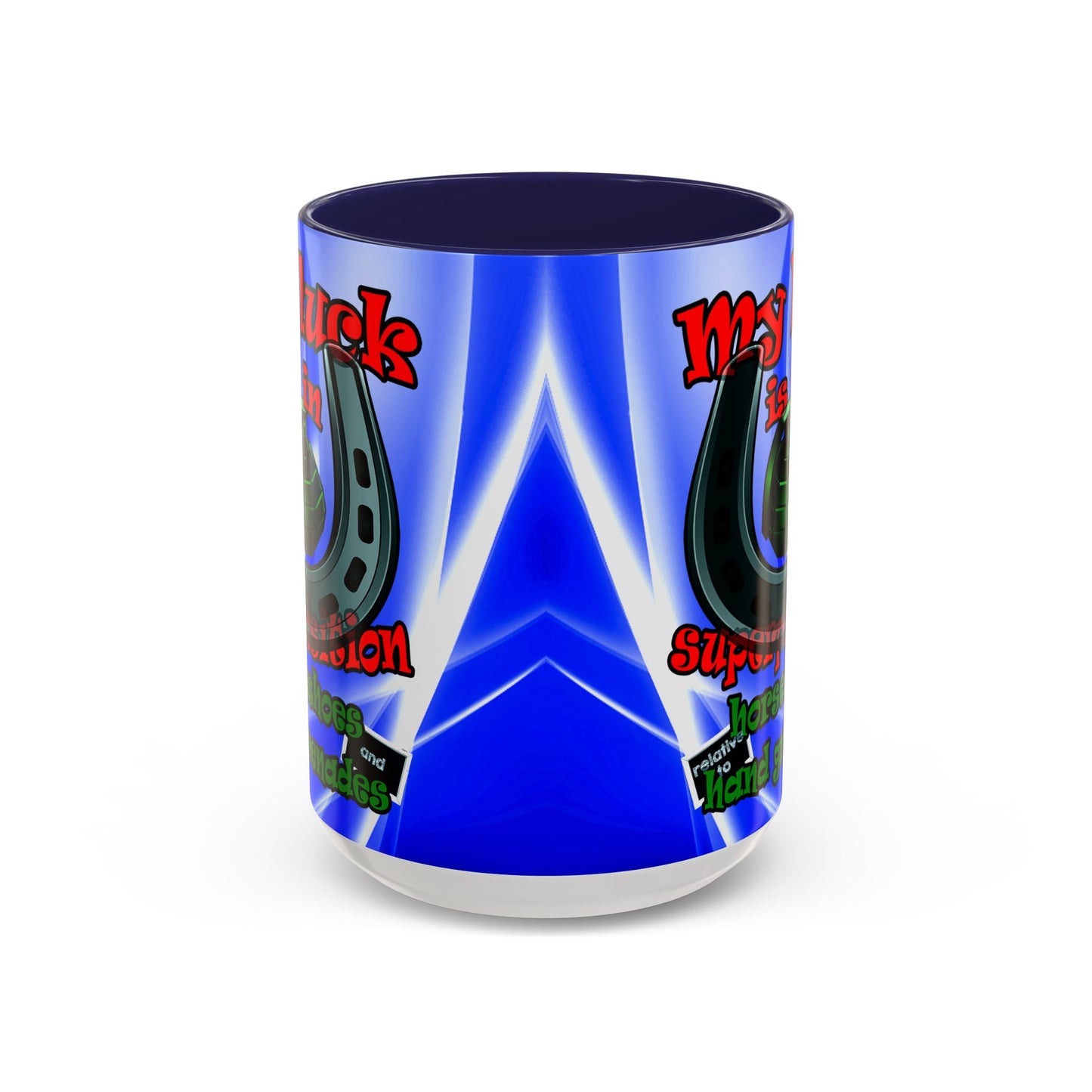 my luck - Accent Mug (blue-white wave)