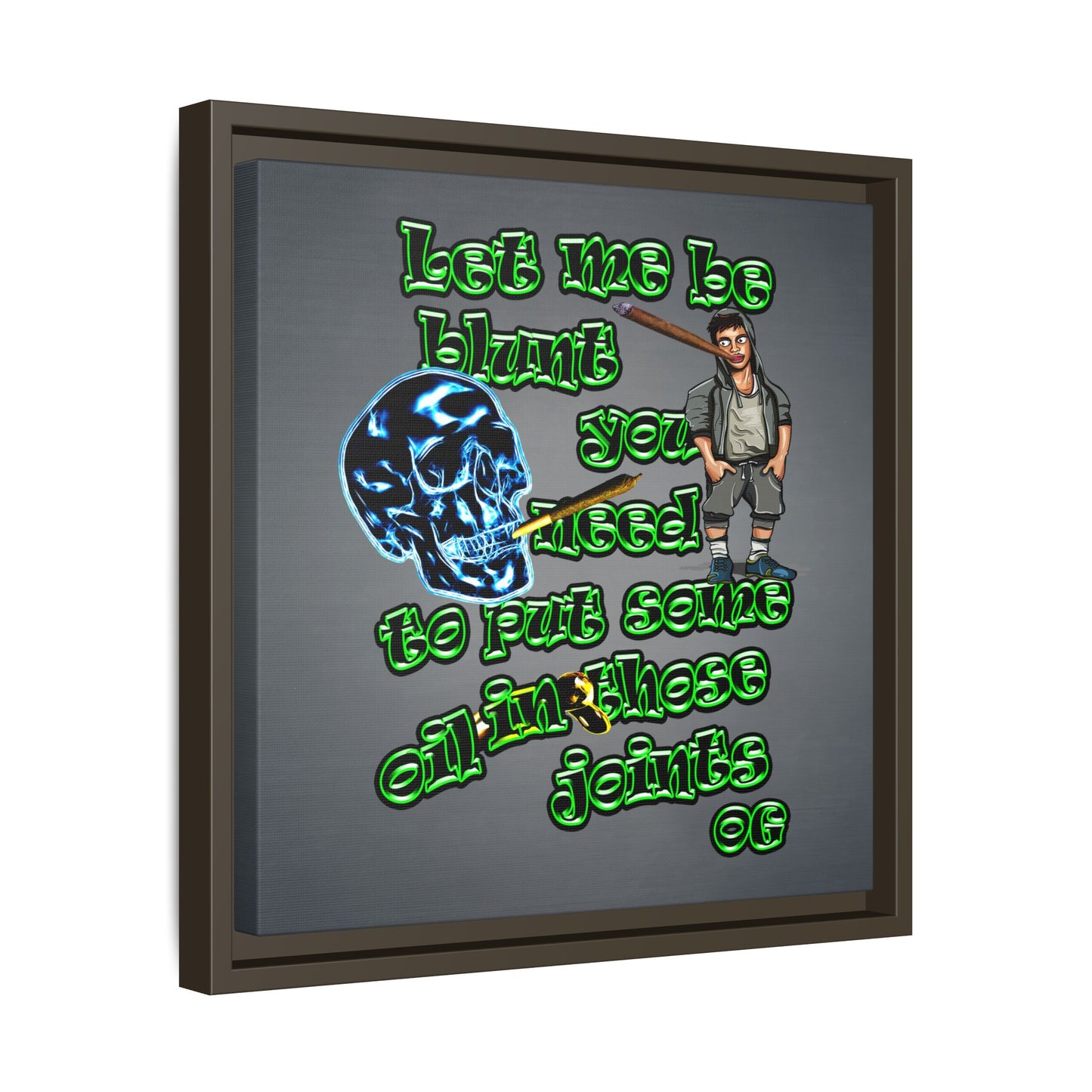 og - framed canvas art (grey-light grey)