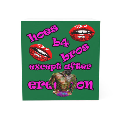 hoes b4 bros - note cube (dark green)