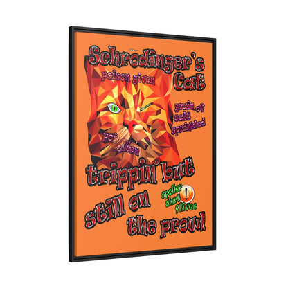 schrodinger's cat - framed canvas art (crusta)