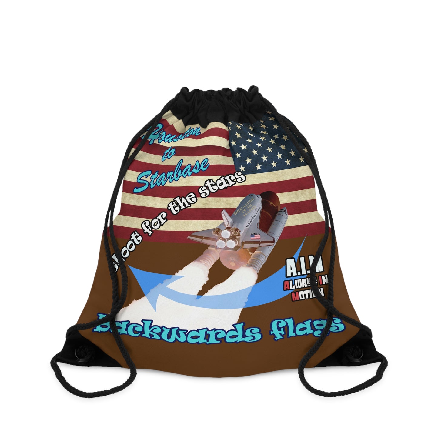 shoot for the stars - Drawstring Bag (brown)
