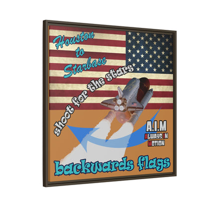shoot for the stars - framed canvas art (light brown)