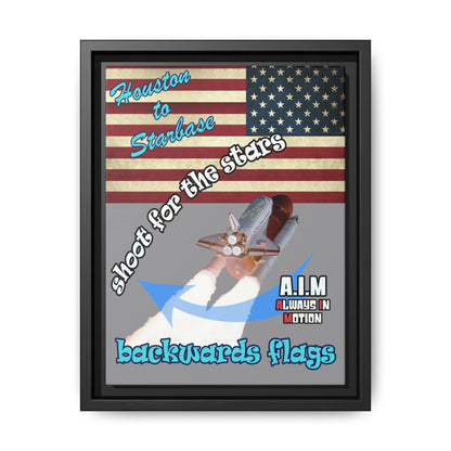 shoot for the stars - framed canvas art (grey)