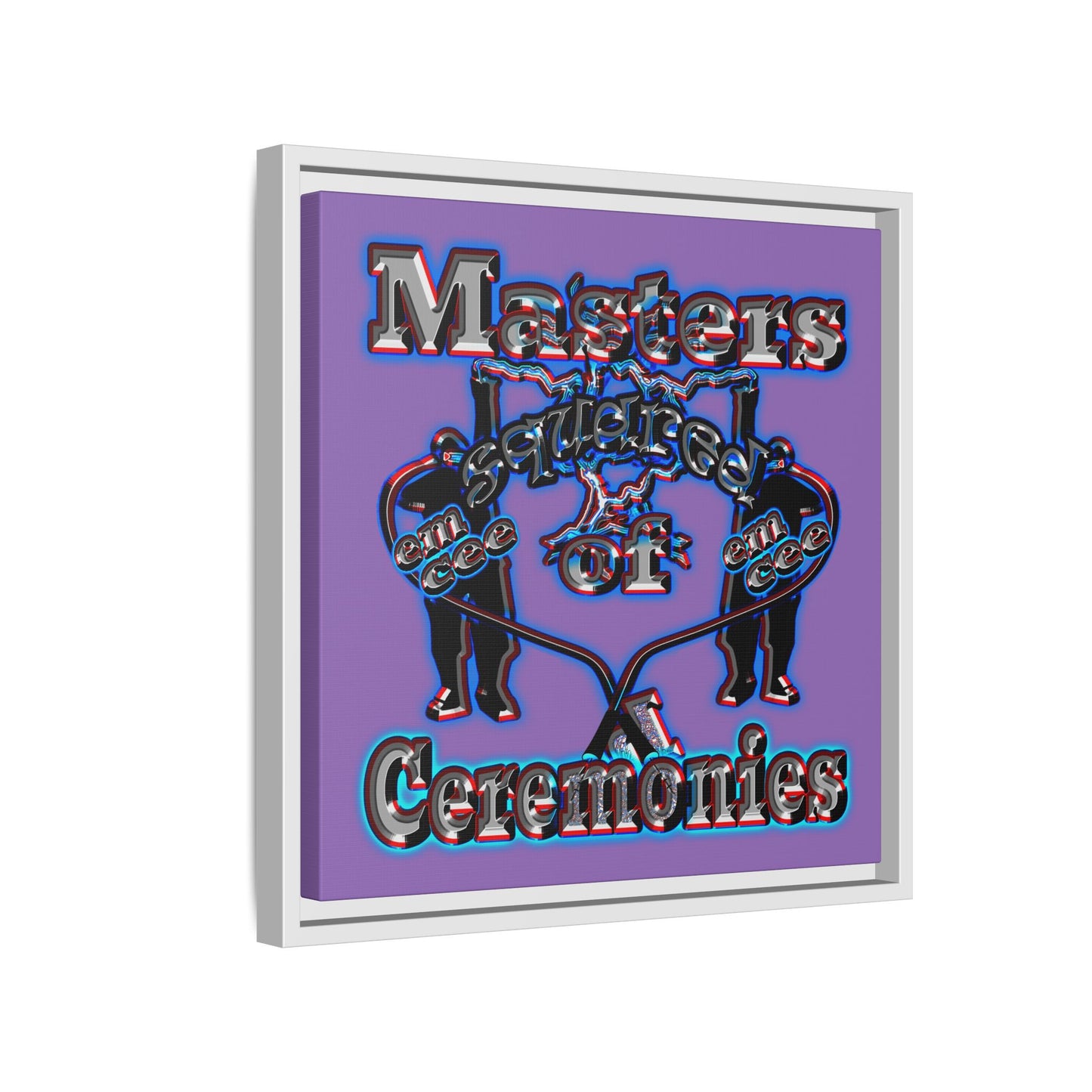 em cee squared - framed canvas art (light purple)