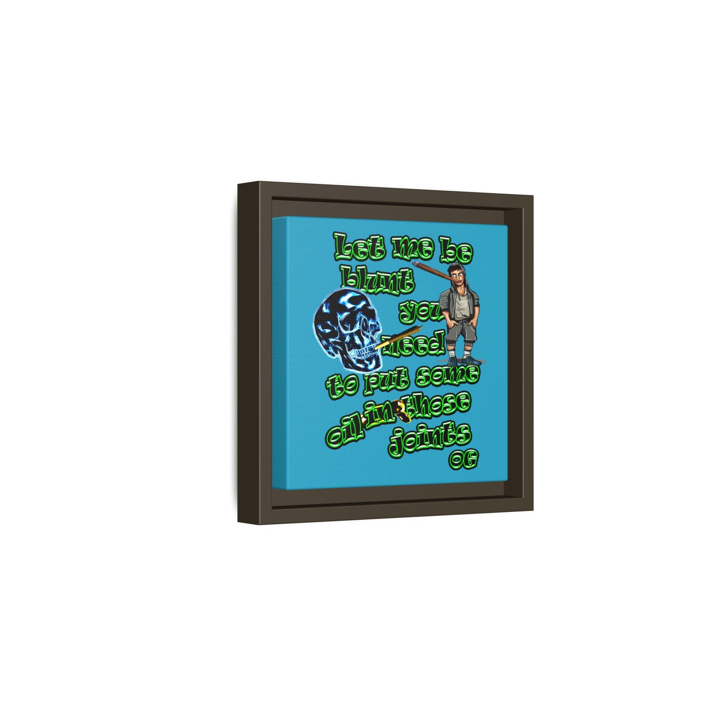 og - framed canvas art (turquoise)