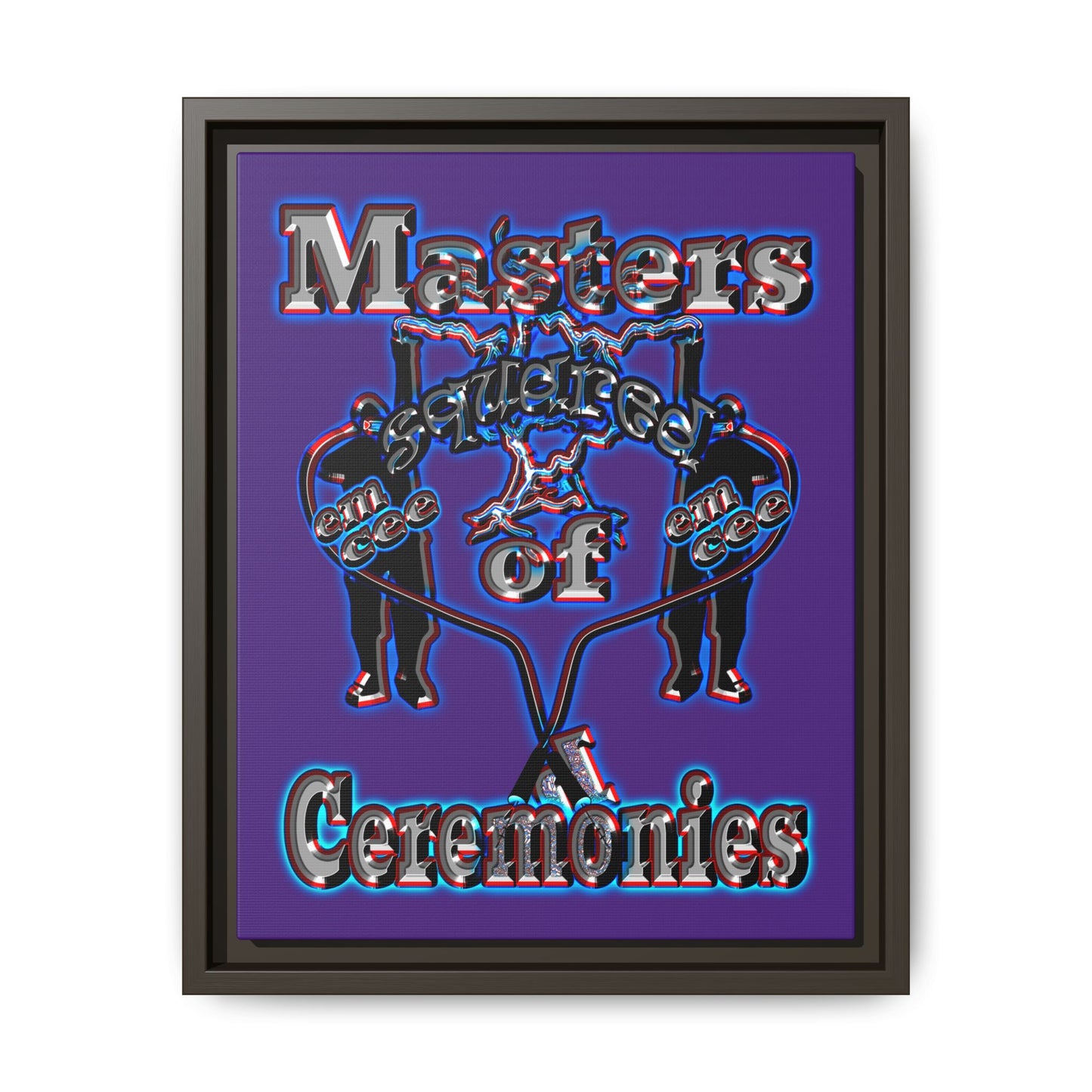 em cee squared - framed canvas art (purple)