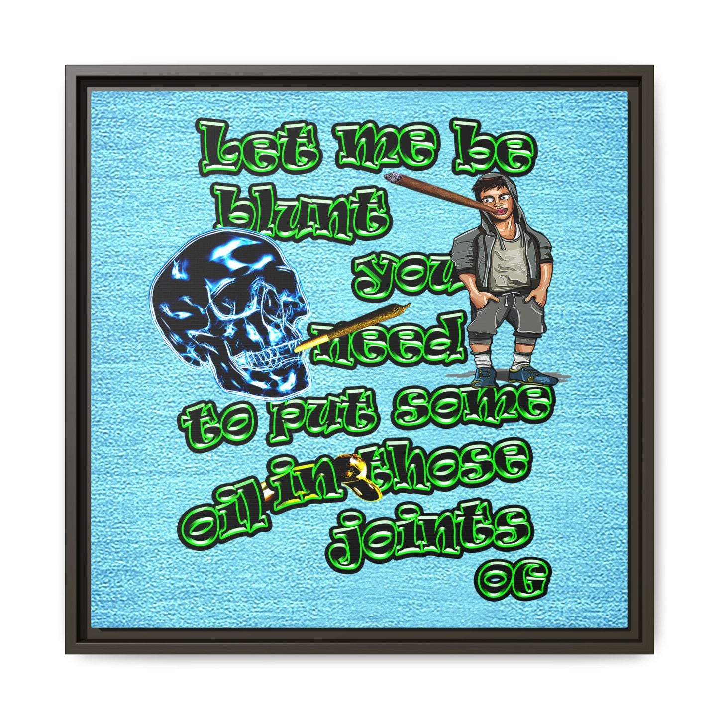 og - framed canvas art (faded blue)
