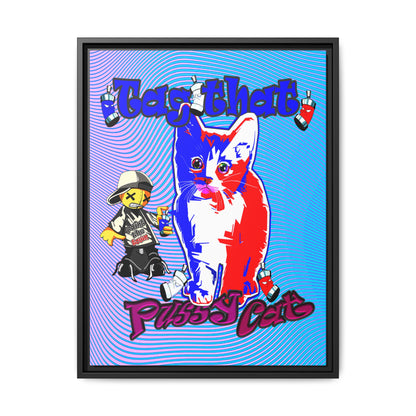 tag that - framed canvas art (light blue-purple wave)
